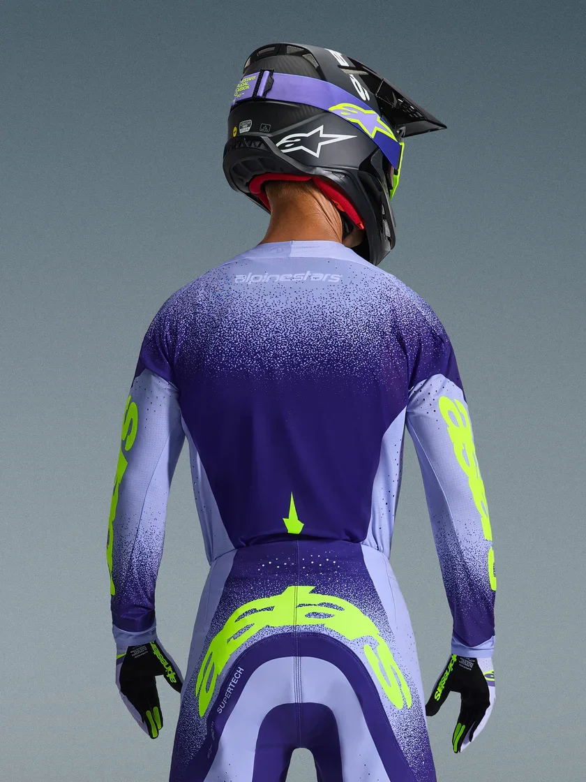 Camisa Alpinestars Supertech Scenz 26 Roxo/Amarelo Flúor